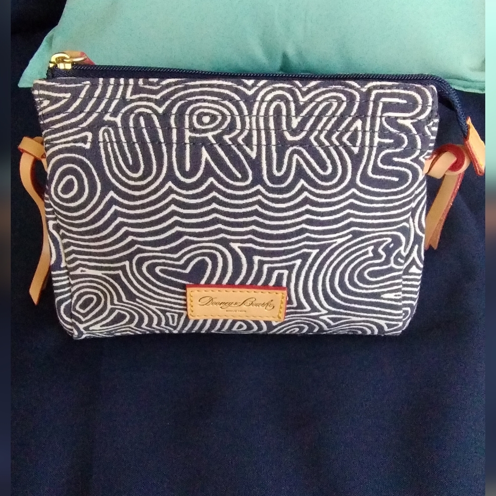 Dooney And Bourke Navy Doodle Swirl Collection Cosmetics Bag